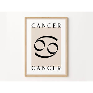 Cancer Zodiac Star Sign / Horoscope A4 Art Print