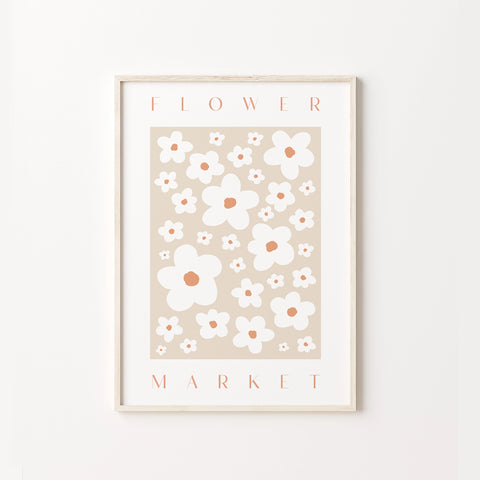 Nude Flower Market A4 Art Print