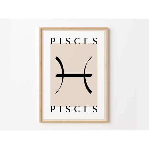 Pisces Zodiac Star Sign / Horoscope A4 Art Print