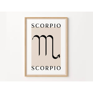 Scorpio Zodiac Star Sign / Horoscope A4 Art Print